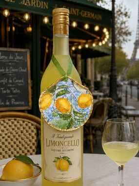Hand Crafted Limoncello Clam Shell Ornament Bottle Decor